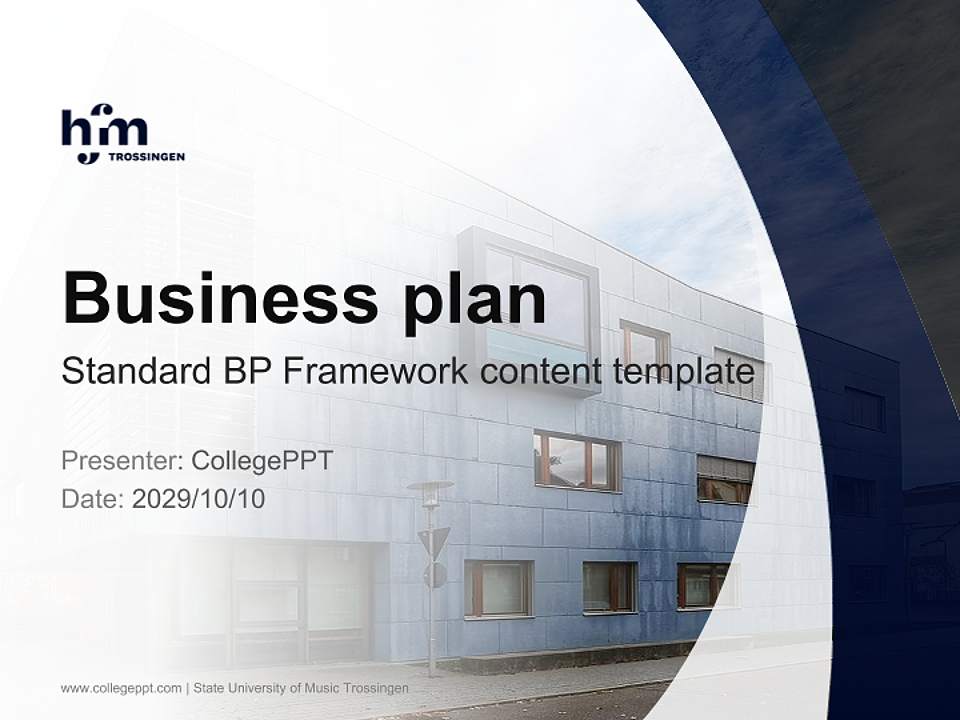 State University of Music Trossingen Competition/Entrepreneurship Contest PPT Template4:3 ratio PPT effect preview image9