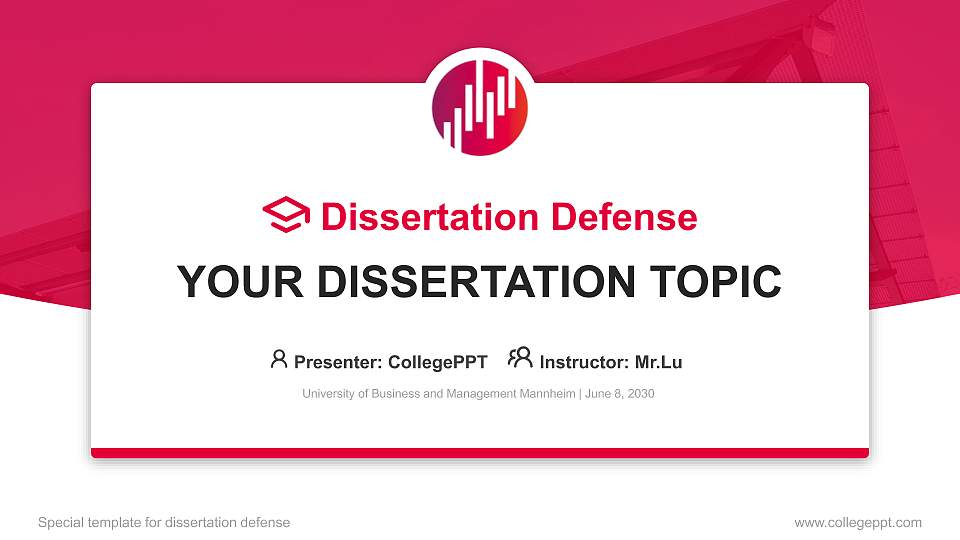 University of Business and Management Mannheim Graduation Thesis Defense PPT Template16:9 ratio PPT effect preview image