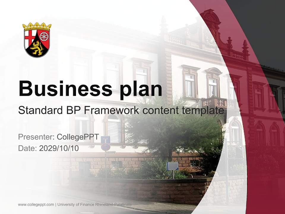University of Finance Rhineland-Palatinate Competition/Entrepreneurship Contest PPT Template4:3 ratio PPT effect preview image9