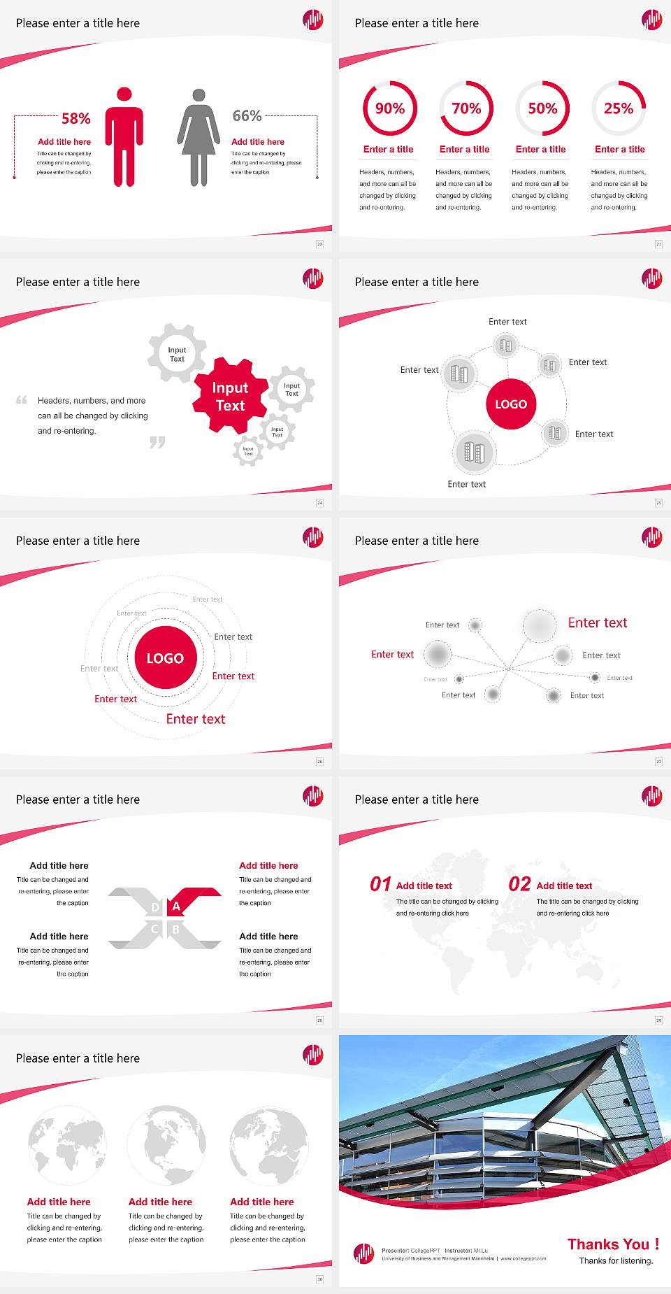 University of Business and Management Mannheim Course/Courseware Creation PPT Template4:3 ratio PPT effect preview image4