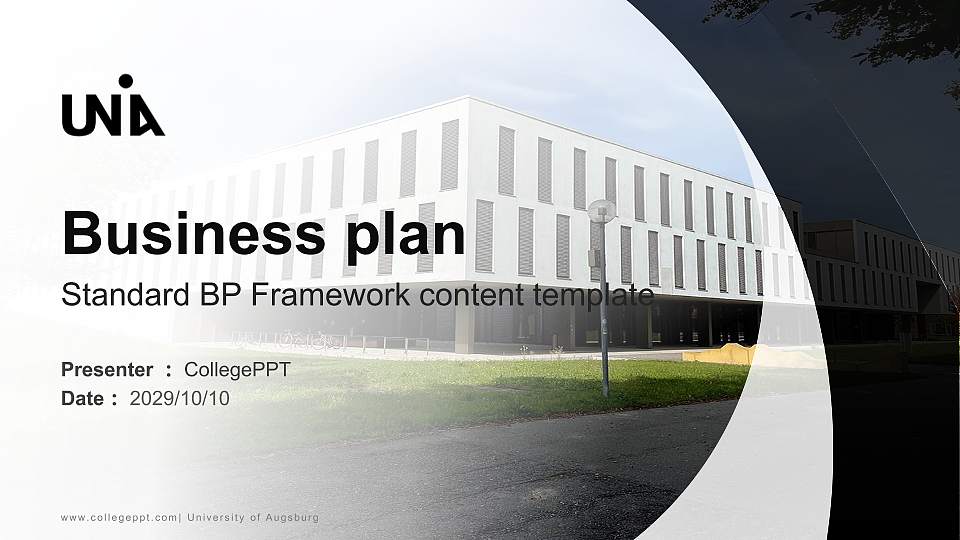 University of Augsburg Competition/Entrepreneurship Contest PPT Template16:9 ratio PPT effect preview image