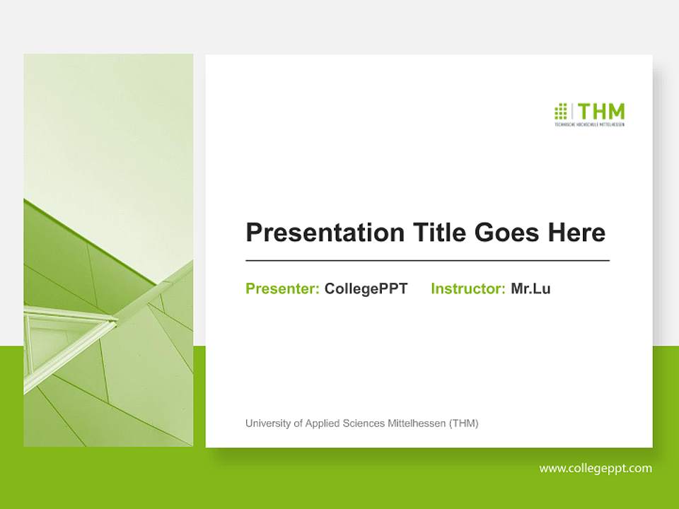 University of Applied Sciences Mittelhessen (THM) General PPT Template4:3 ratio PPT effect preview image6
