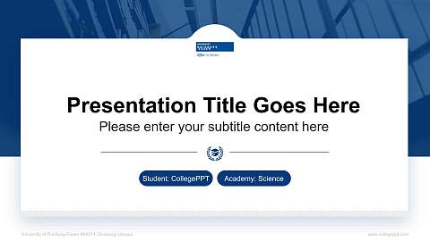 University of Duisburg-Essen – Duisburg campus National Scholarship Defense PPT Template