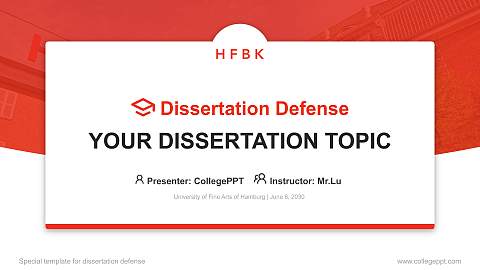 University of Fine Arts of Hamburg Graduation Thesis Defense PPT Template