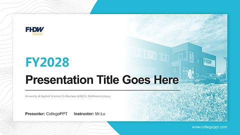 University of Applied Sciences for Business – Mettmann campus Academic Presentation/Research Findings Report PPT Template