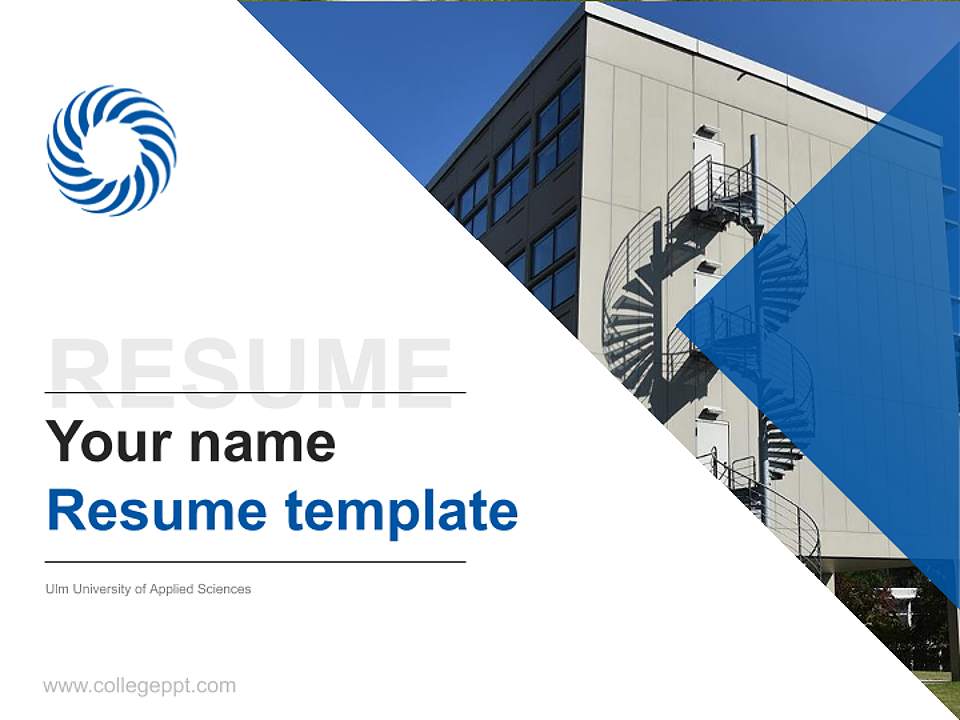Ulm University of Applied Sciences Resume PPT Template4:3 ratio PPT effect preview image5
