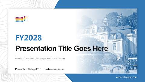 University of Church Music of the Evangelical Church in Württemberg Academic Presentation/Research Findings Report PPT Template