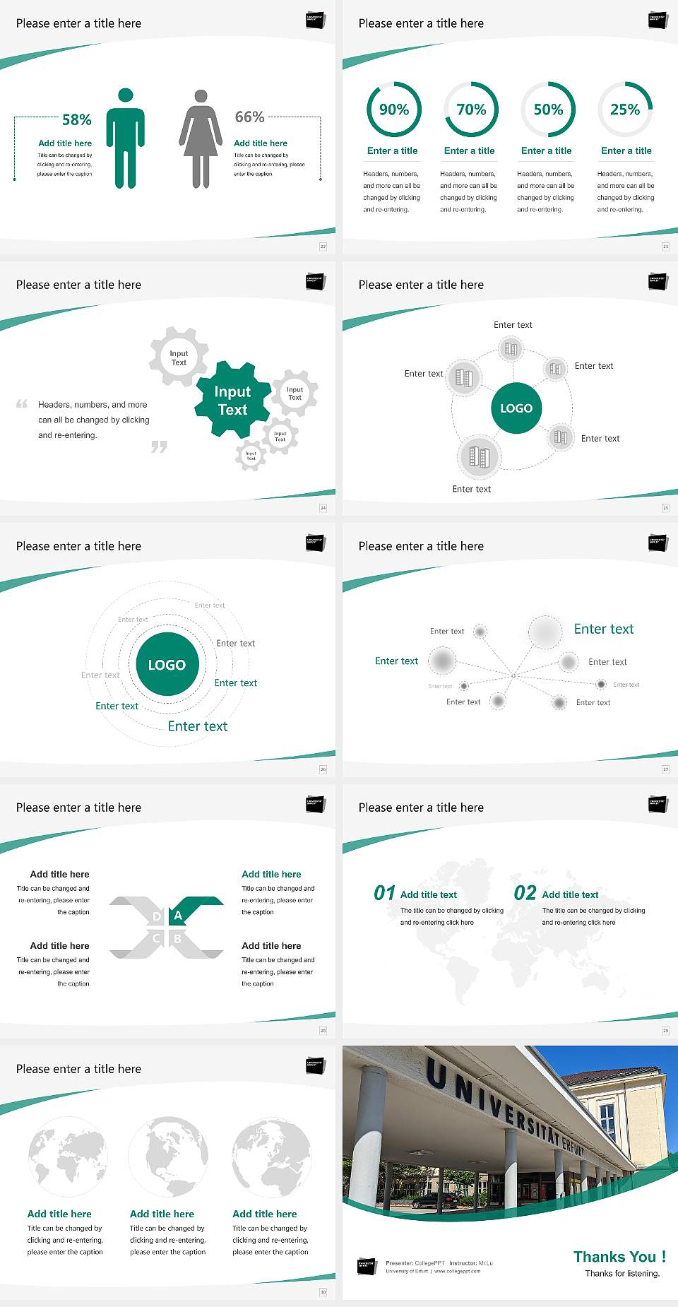 University of Erfurt Course/Courseware Creation PPT Template4:3 ratio PPT effect preview image4
