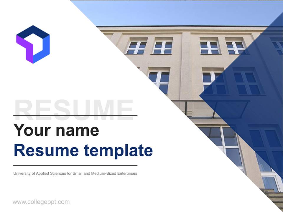 University of Applied Sciences for Small and Medium-Sized Enterprises Resume PPT Template4:3 ratio PPT effect preview image5