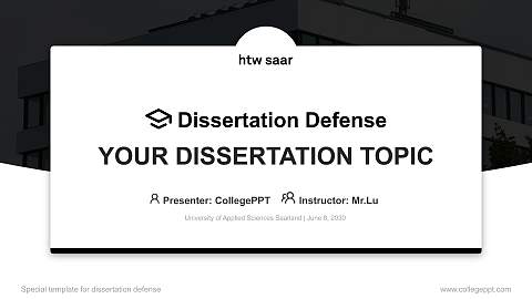 University of Applied Sciences Saarland Graduation Thesis Defense PPT Template