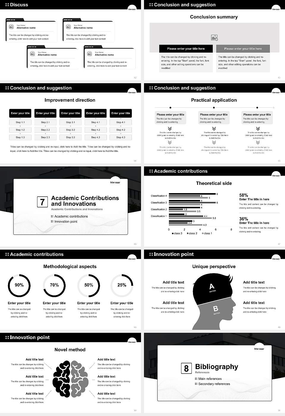 University of Applied Sciences Saarland Graduation Thesis Defense PPT Template16:9 ratio PPT effect preview image6