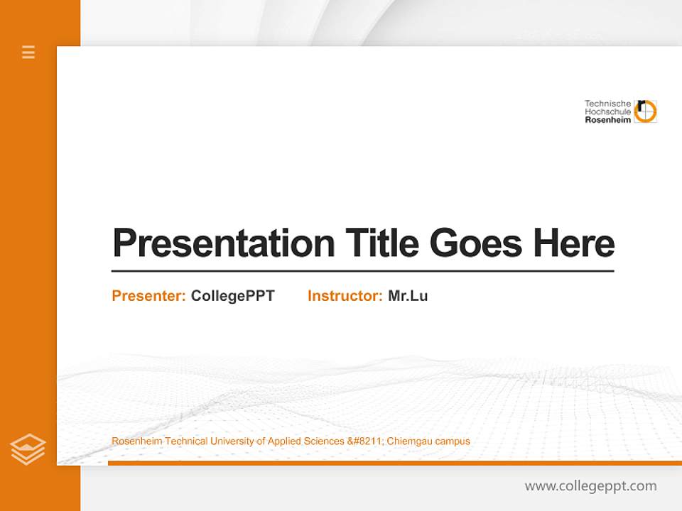 Rosenheim Technical University of Applied Sciences – Chiemgau campus Thesis Proposal/Graduation Defense PPT Template4:3 ratio PPT effect preview image5