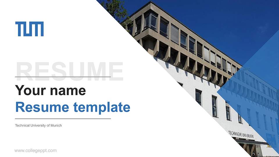 Technical University of Munich Resume PPT Template16:9 ratio PPT effect preview image