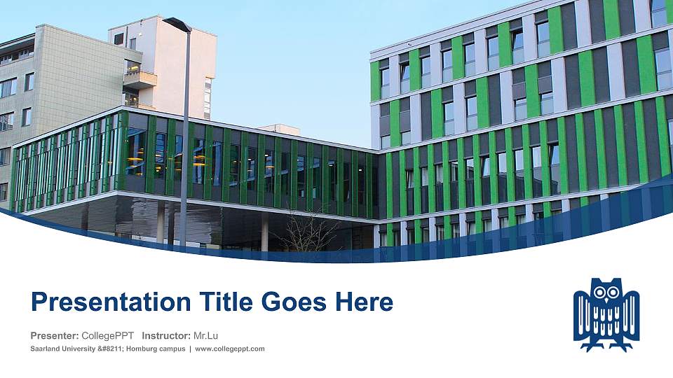 Saarland University – Homburg campus Course/Courseware Creation PPT Template16:9 ratio PPT effect preview image