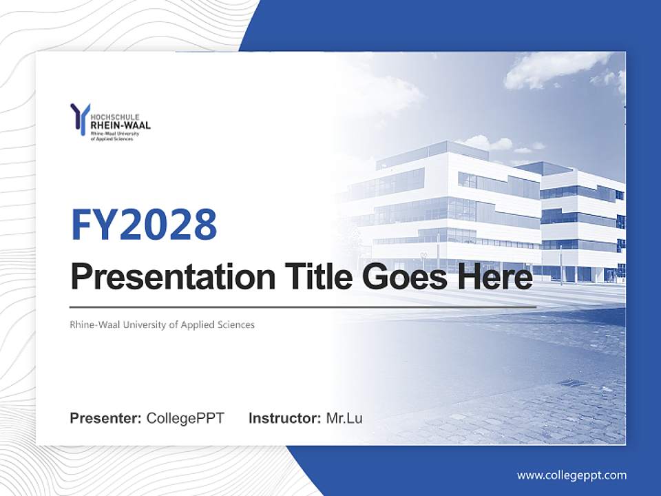 Rhine-Waal University of Applied Sciences Academic Presentation/Research Findings Report PPT Template4:3 ratio PPT effect preview image5