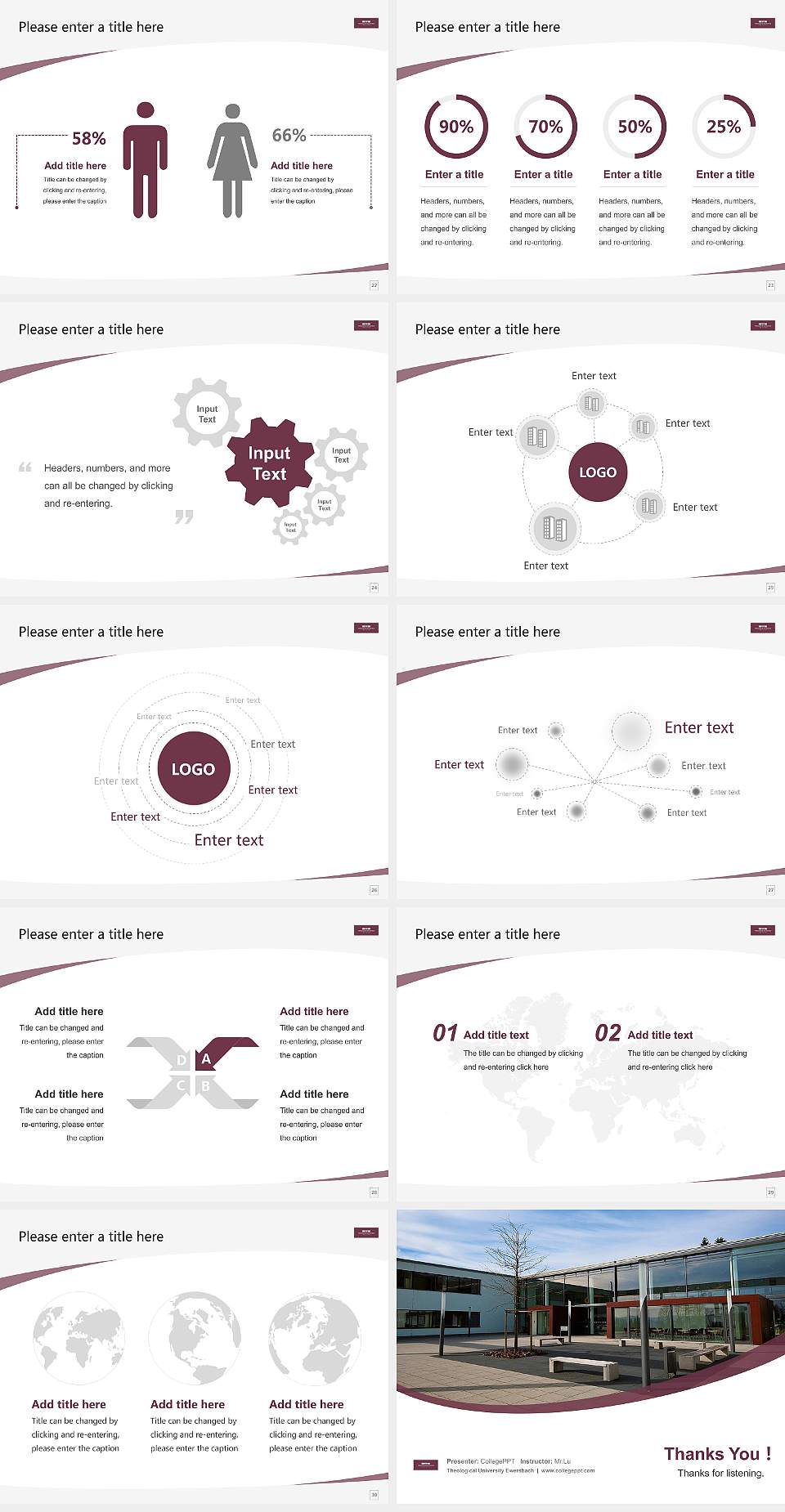 Theological University Ewersbach Course/Courseware Creation PPT Template4:3 ratio PPT effect preview image4