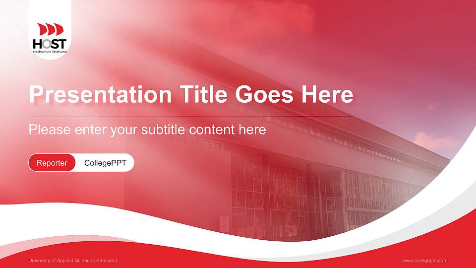 University of Applied Sciences Stralsund Lecture Sharing and Networking Event PPT Template16:9 ratio PPT effect preview image