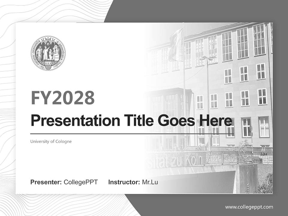 University of Cologne Academic Presentation/Research Findings Report PPT Template4:3 ratio PPT effect preview image5
