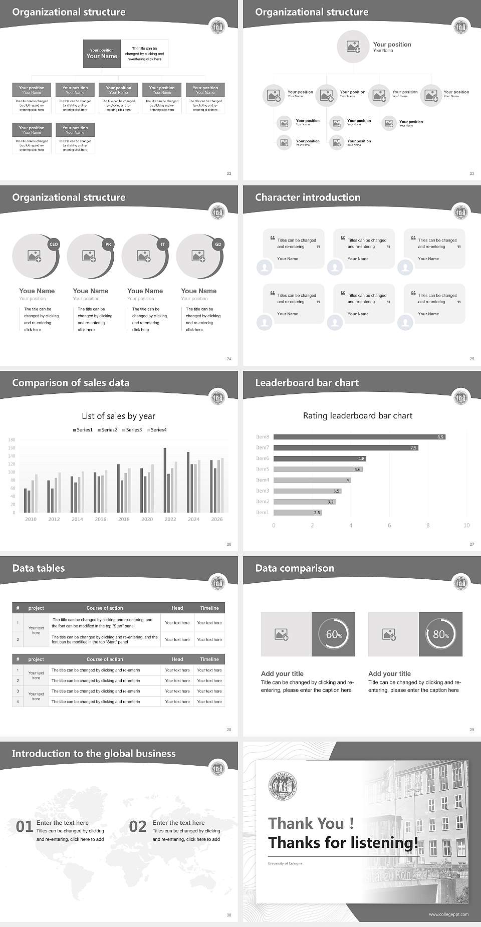 University of Cologne Academic Presentation/Research Findings Report PPT Template4:3 ratio PPT effect preview image4