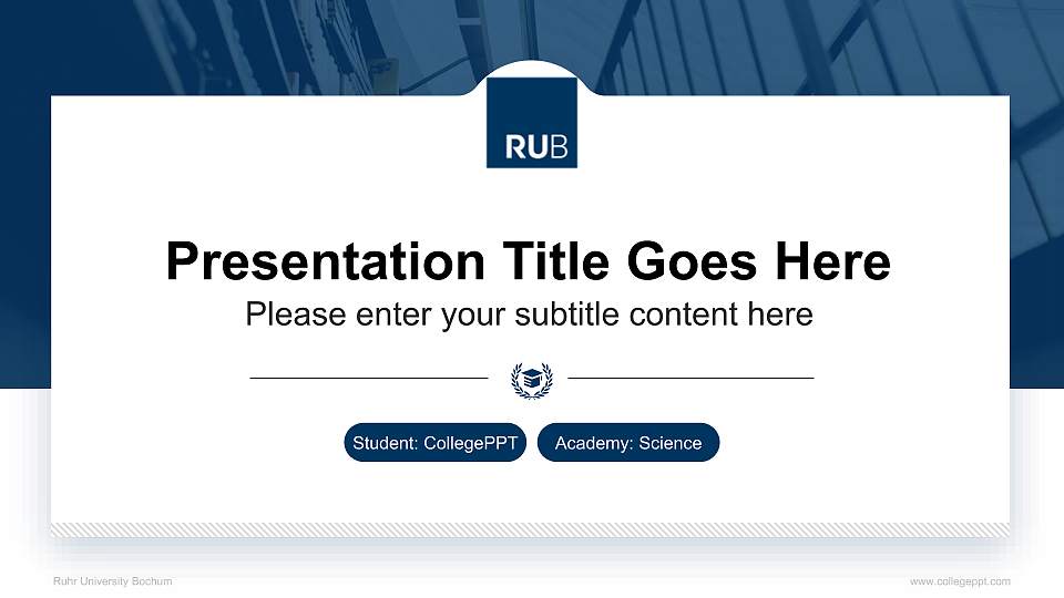 Ruhr University Bochum National Scholarship Defense PPT Template16:9 ratio PPT effect preview image