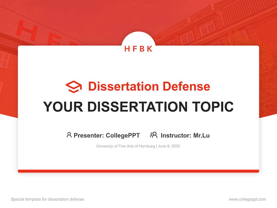 University of Fine Arts of Hamburg Graduation Thesis Defense PPT Template4:3 ratio PPT effect preview image7