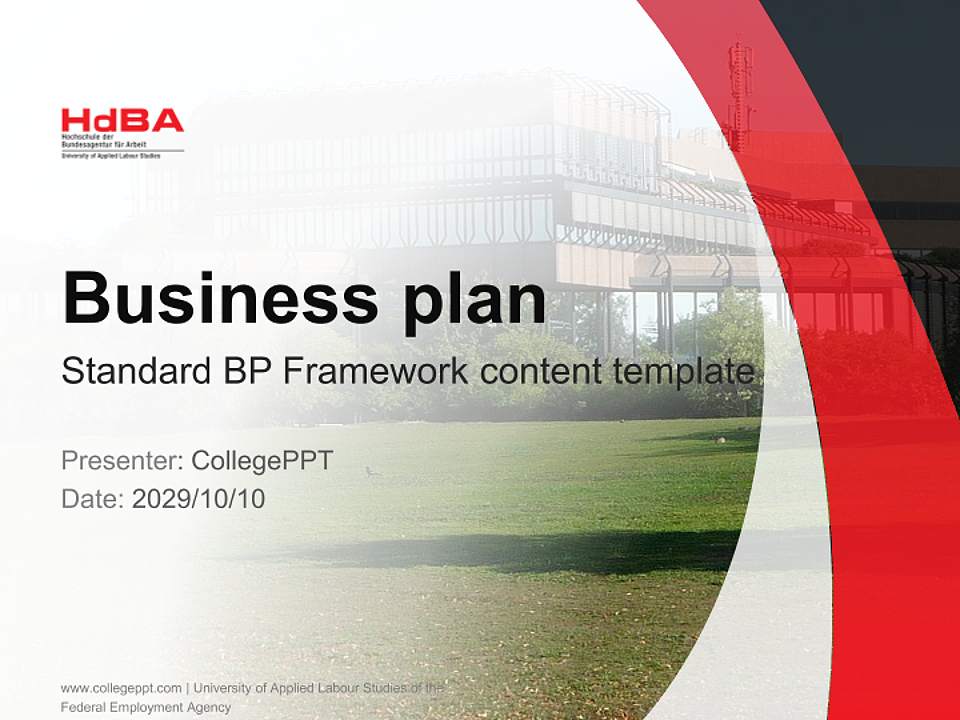 University of Applied Labour Studies of the Federal Employment Agency Competition/Entrepreneurship Contest PPT Template4:3 ratio PPT effect preview image9