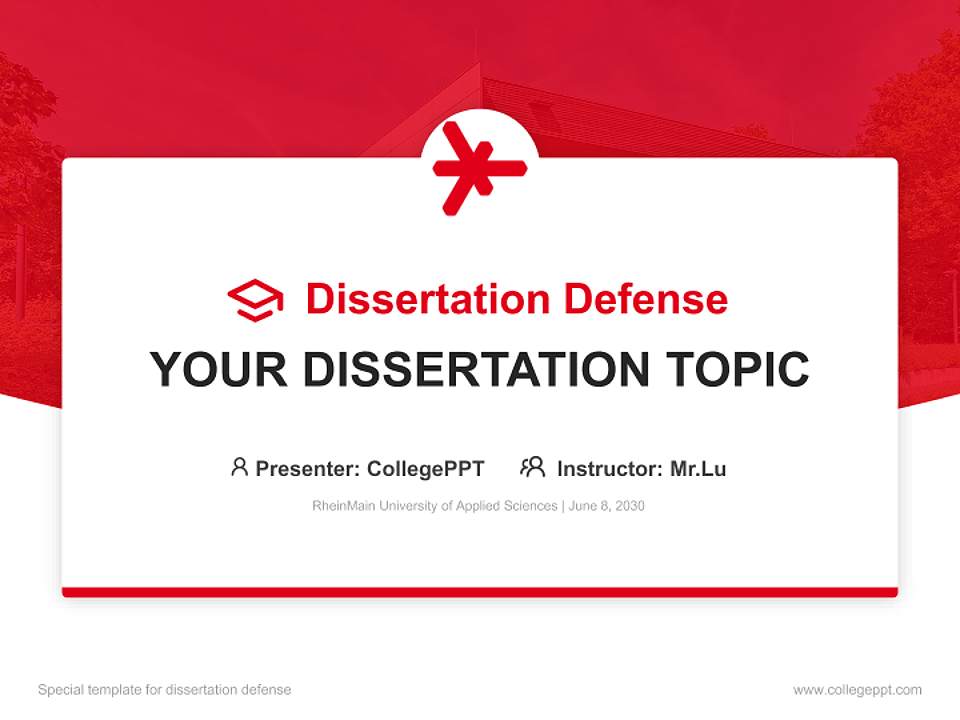 RheinMain University of Applied Sciences Graduation Thesis Defense PPT Template4:3 ratio PPT effect preview image7