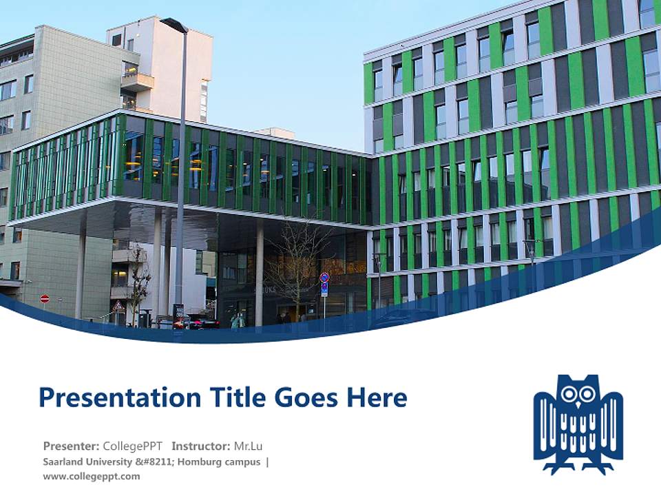 Saarland University – Homburg campus Course/Courseware Creation PPT Template4:3 ratio PPT effect preview image5
