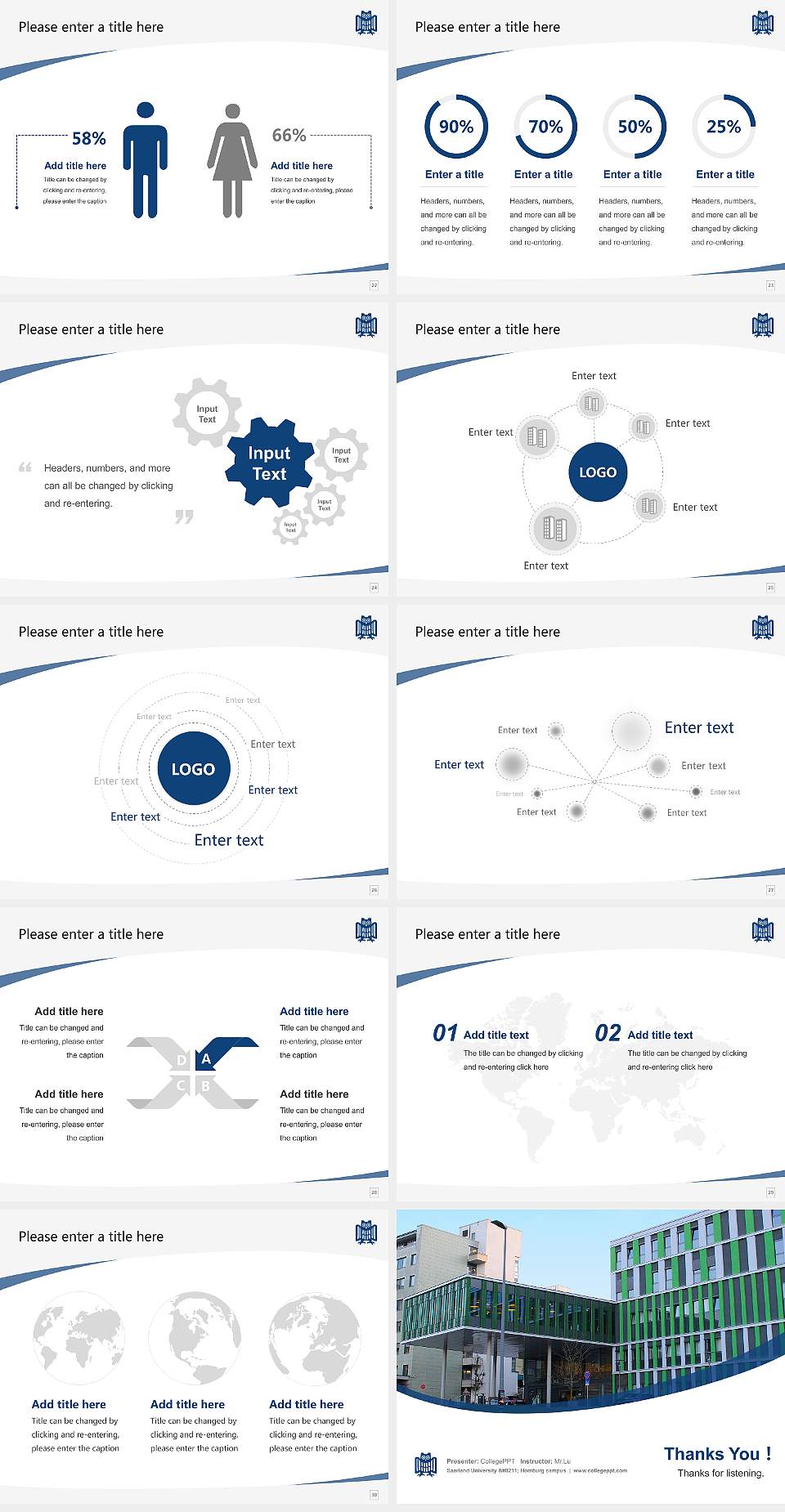 Saarland University – Homburg campus Course/Courseware Creation PPT Template4:3 ratio PPT effect preview image4