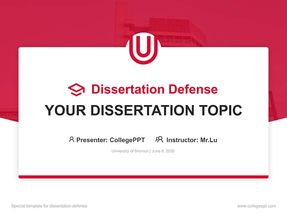 University of Bremen Graduation Thesis Defense PPT Template4:3 ratio PPT effect preview image7