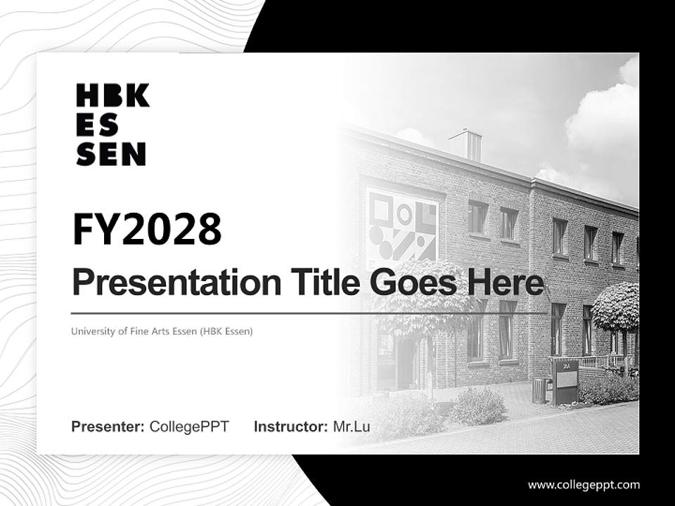 University of Fine Arts Essen (HBK Essen) Academic Presentation/Research Findings Report PPT Template4:3 ratio PPT effect preview image5