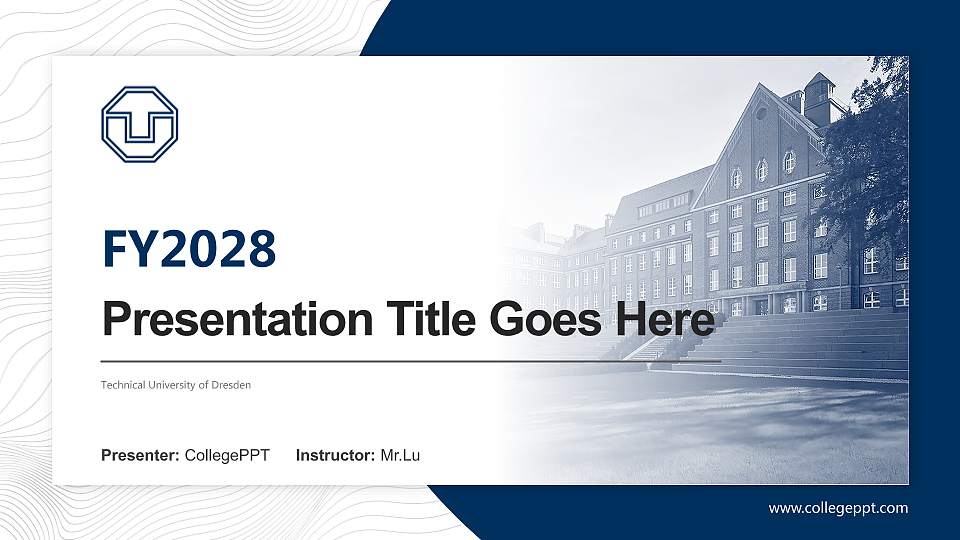 Technical University of Dresden Academic Presentation/Research Findings Report PPT Template16:9 ratio PPT effect preview image1