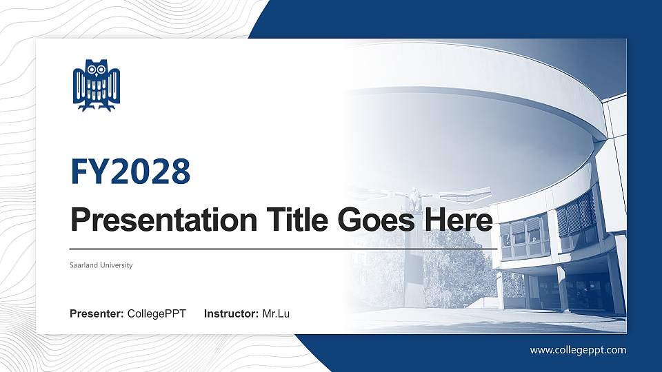 Saarland University Academic Presentation/Research Findings Report PPT Template16:9 ratio PPT effect preview image