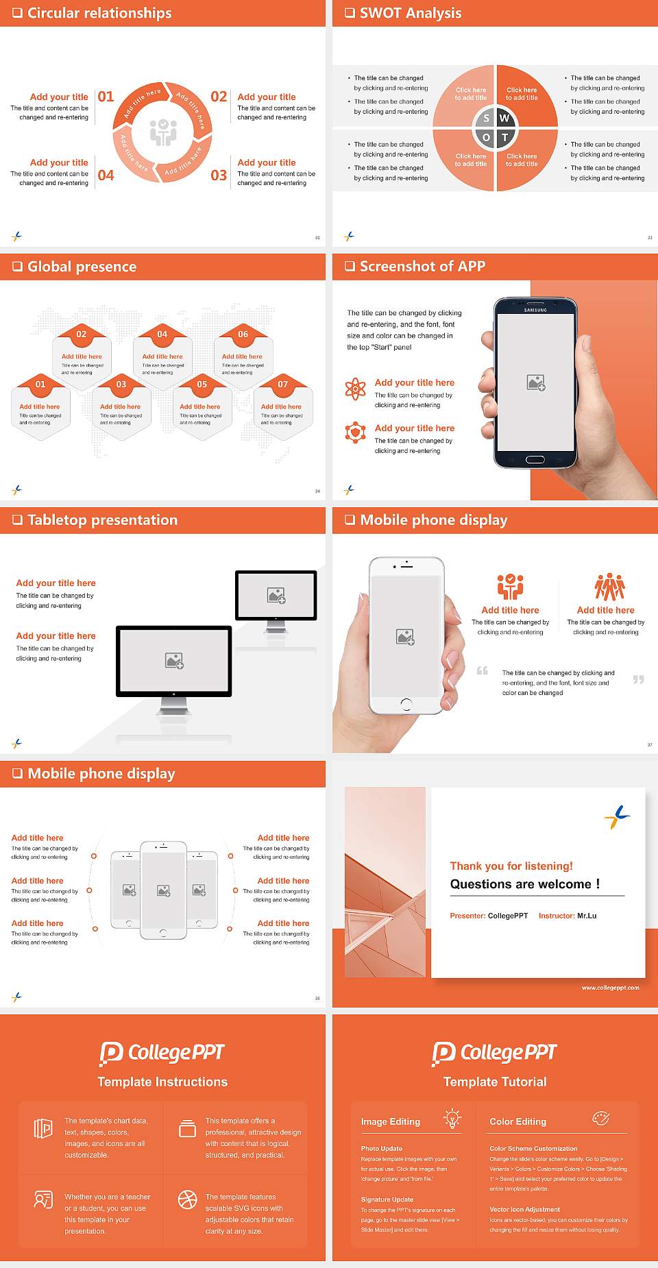 Protestant University Tabor General PPT Template4:3 ratio PPT effect preview image5
