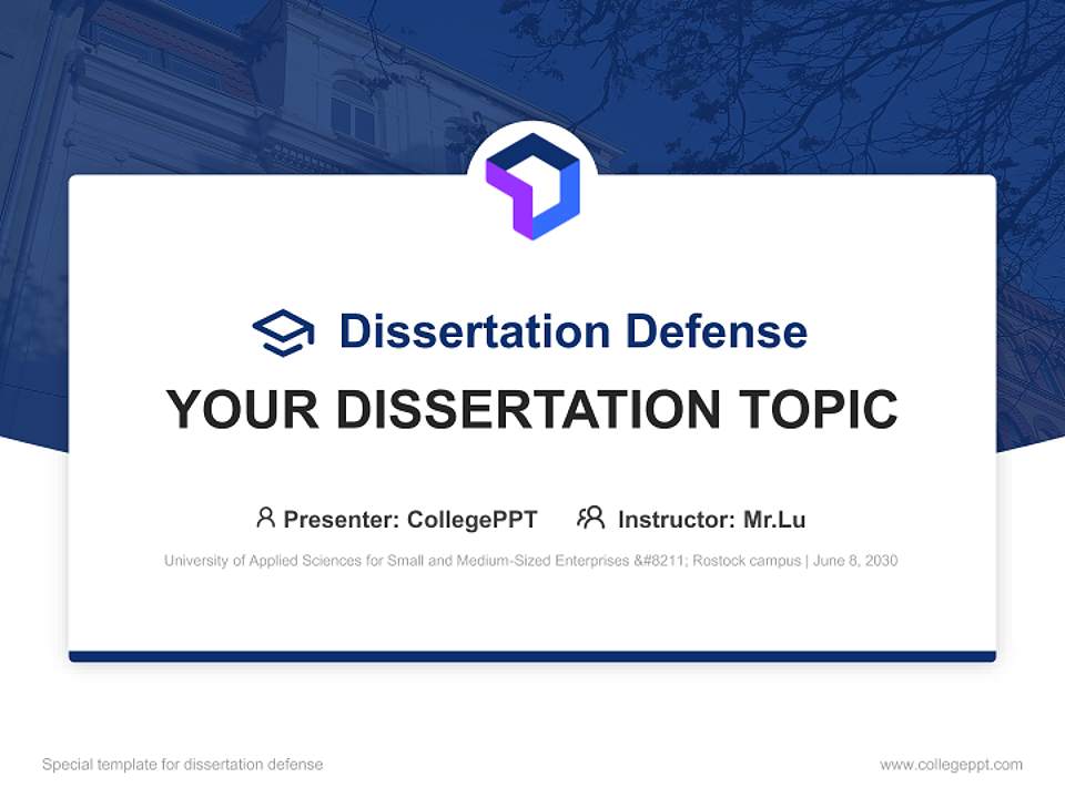 University of Applied Sciences for Small and Medium-Sized Enterprises – Rostock campus Graduation Thesis Defense PPT Template4:3 ratio PPT effect preview image7