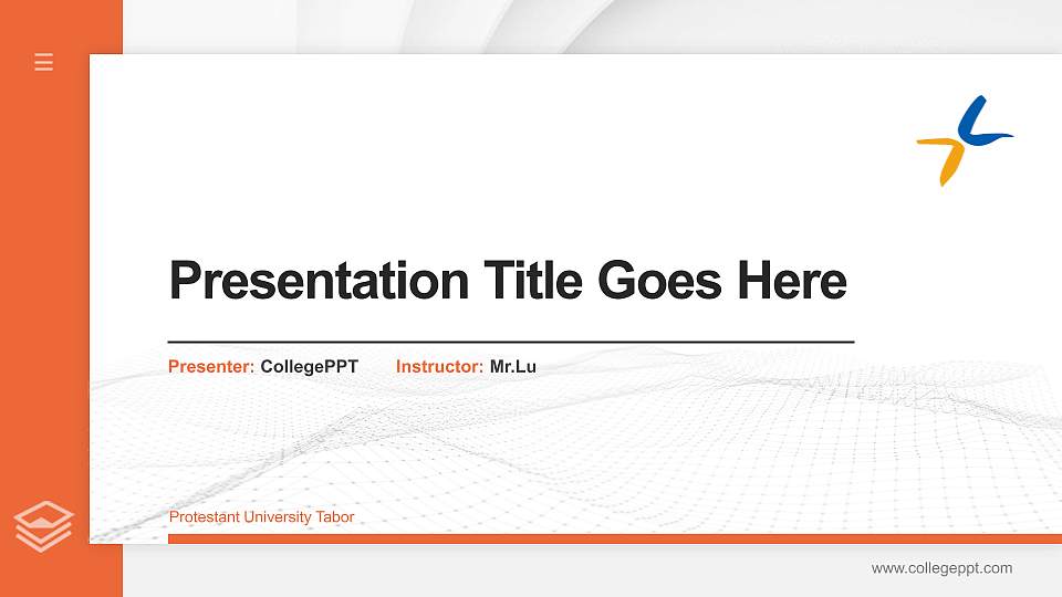 Protestant University Tabor Thesis Proposal/Graduation Defense PPT Template16:9 ratio PPT effect preview image