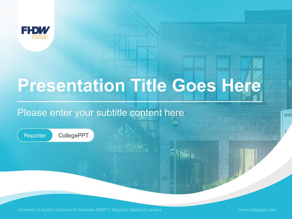 University of Applied Sciences for Business – Bergisch Gladbach campus Lecture Sharing and Networking Event PPT Template4:3 ratio PPT effect preview image4