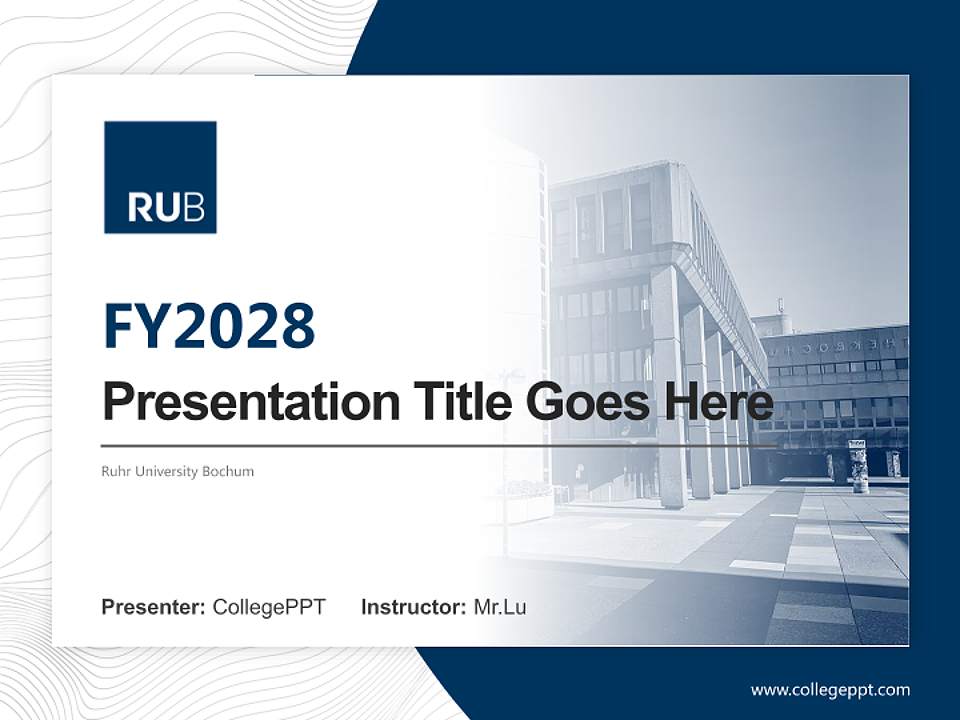 Ruhr University Bochum Academic Presentation/Research Findings Report PPT Template4:3 ratio PPT effect preview image5