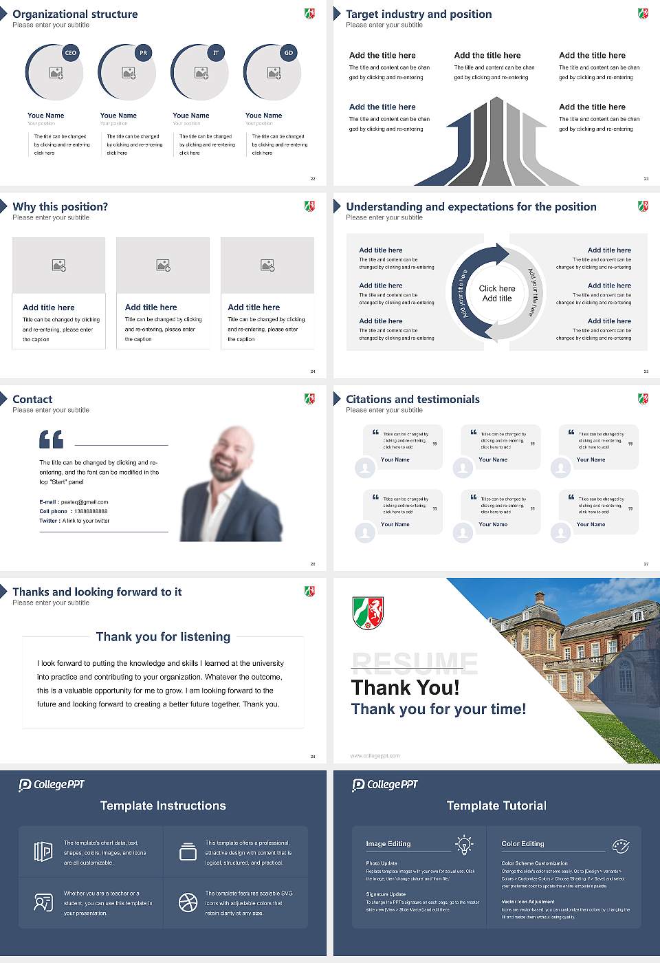 University of Finance NRW Resume PPT Template16:9 ratio PPT effect preview image4