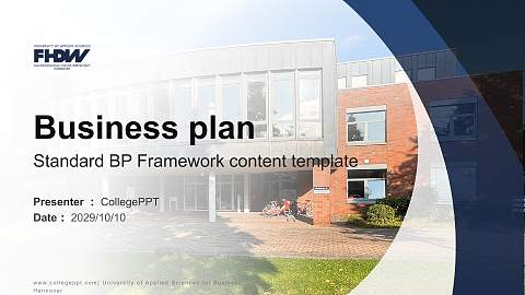 University of Applied Sciences for Business Hannover Competition/Entrepreneurship Contest PPT Template