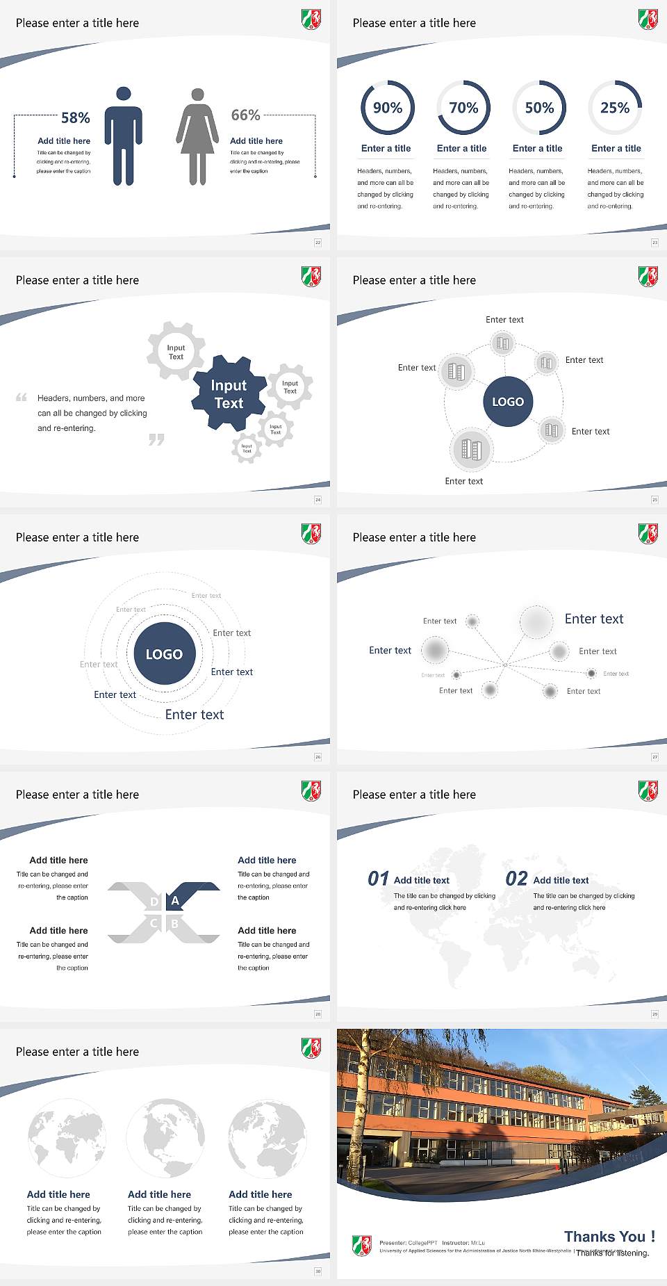 University of Applied Sciences for the Administration of Justice North Rhine-Westphalia Course/Courseware Creation PPT Template4:3 ratio PPT effect preview image4