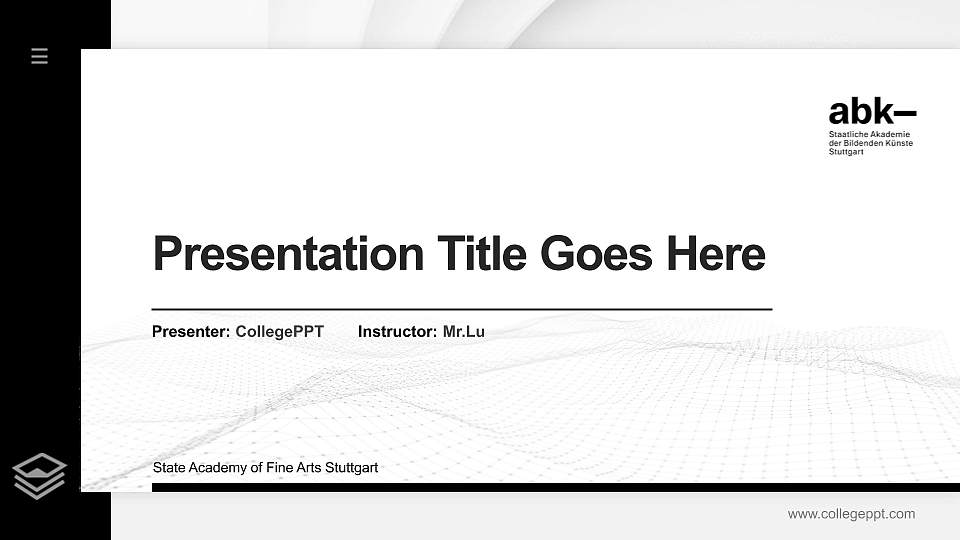 State Academy of Fine Arts Stuttgart Thesis Proposal/Graduation Defense PPT Template16:9 ratio PPT effect preview image