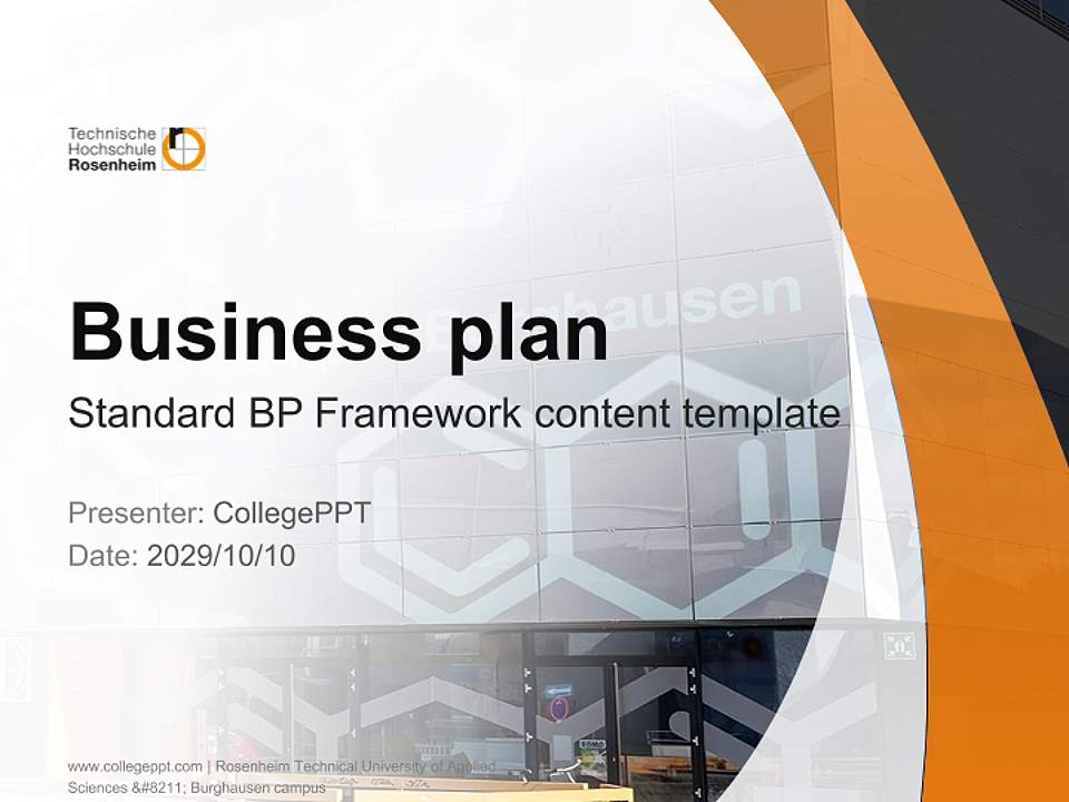 Rosenheim Technical University of Applied Sciences – Burghausen campus Competition/Entrepreneurship Contest PPT Template4:3 ratio PPT effect preview image9
