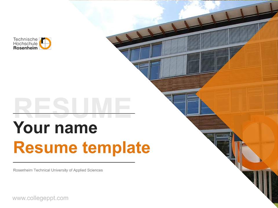 Rosenheim Technical University of Applied Sciences Resume PPT Template4:3 ratio PPT effect preview image5