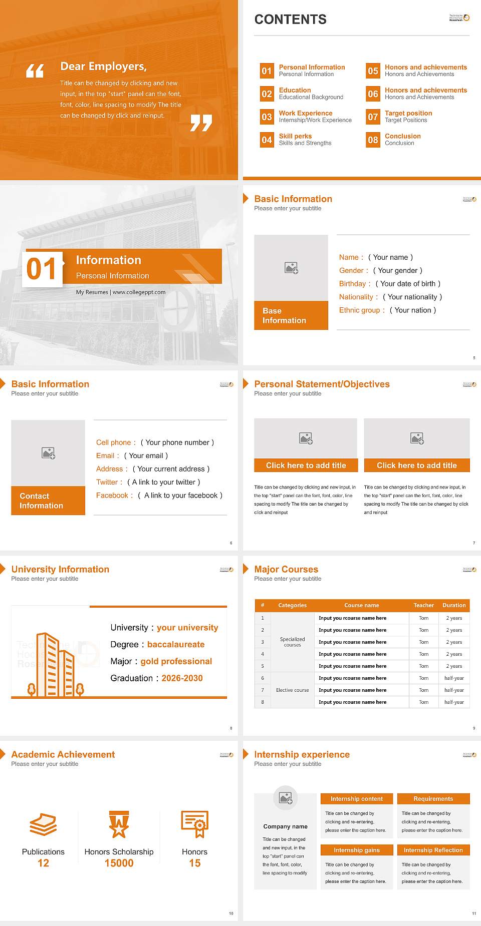 Rosenheim Technical University of Applied Sciences Resume PPT Template4:3 ratio PPT effect preview image2