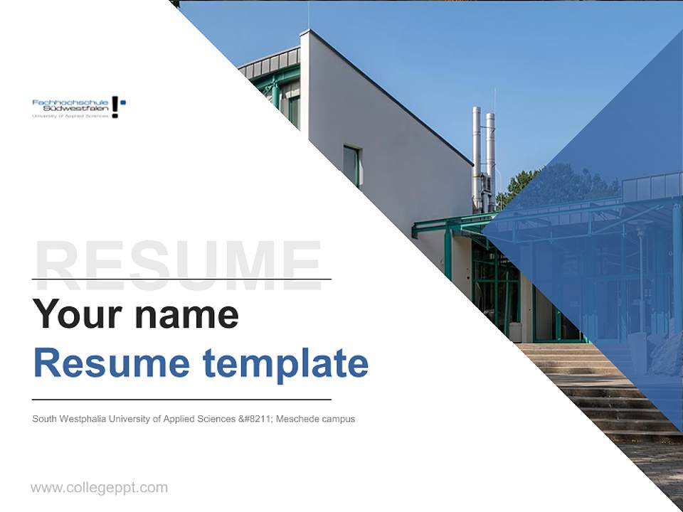 South Westphalia University of Applied Sciences – Meschede campus Resume PPT Template4:3 ratio PPT effect preview image5