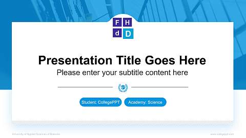 University of Applied Sciences of Diakonie National Scholarship Defense PPT Template