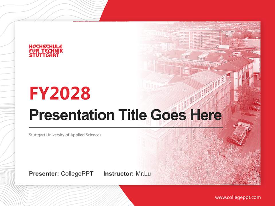 Stuttgart University of Applied Sciences Academic Presentation/Research Findings Report PPT Template4:3 ratio PPT effect preview image5