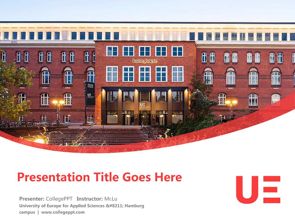 University of Europe for Applied Sciences – Hamburg campus Course/Courseware Creation PPT Template4:3 ratio PPT effect preview image5