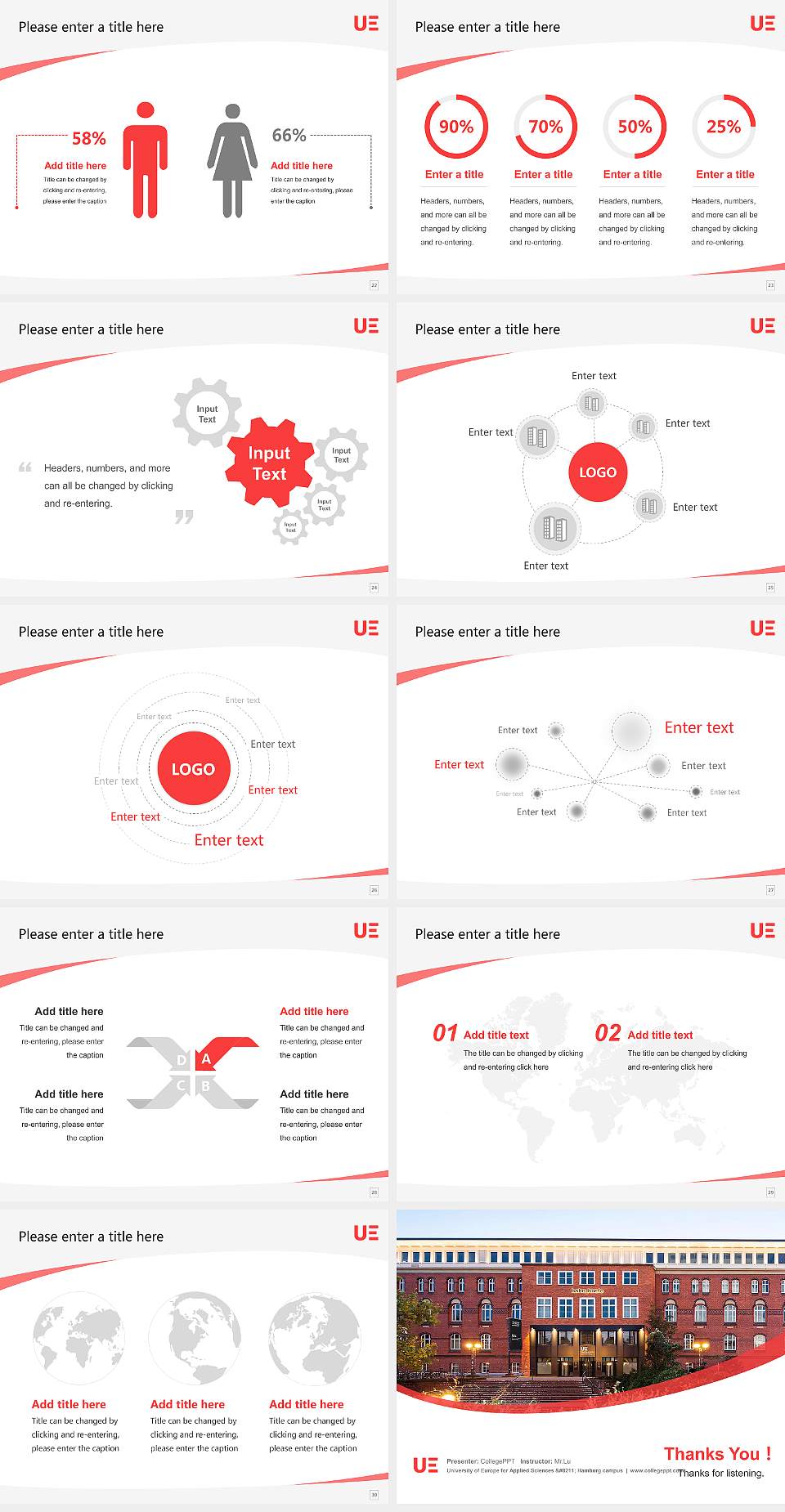 University of Europe for Applied Sciences – Hamburg campus Course/Courseware Creation PPT Template4:3 ratio PPT effect preview image4